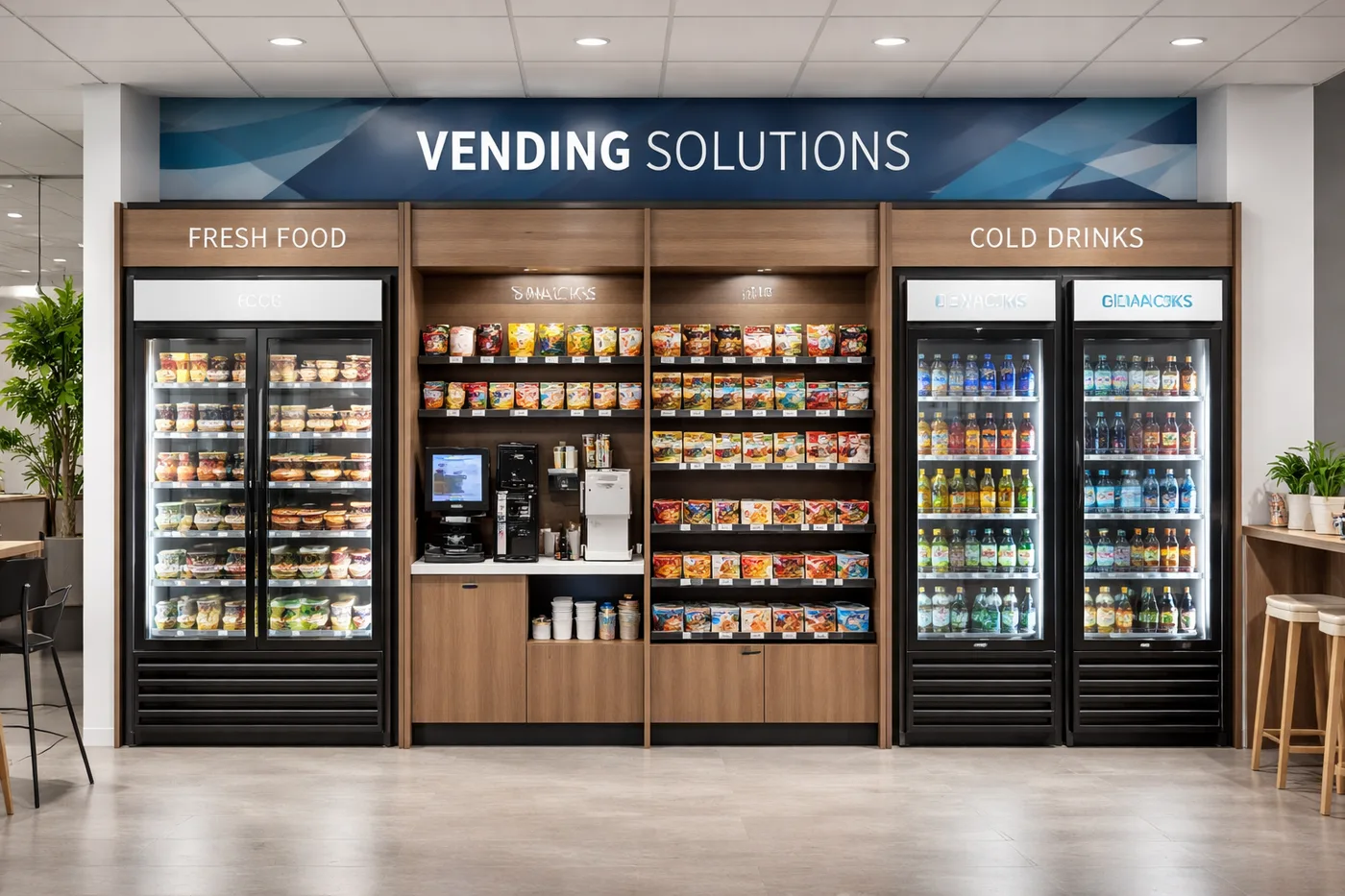 Micro market shelves and refrigeration